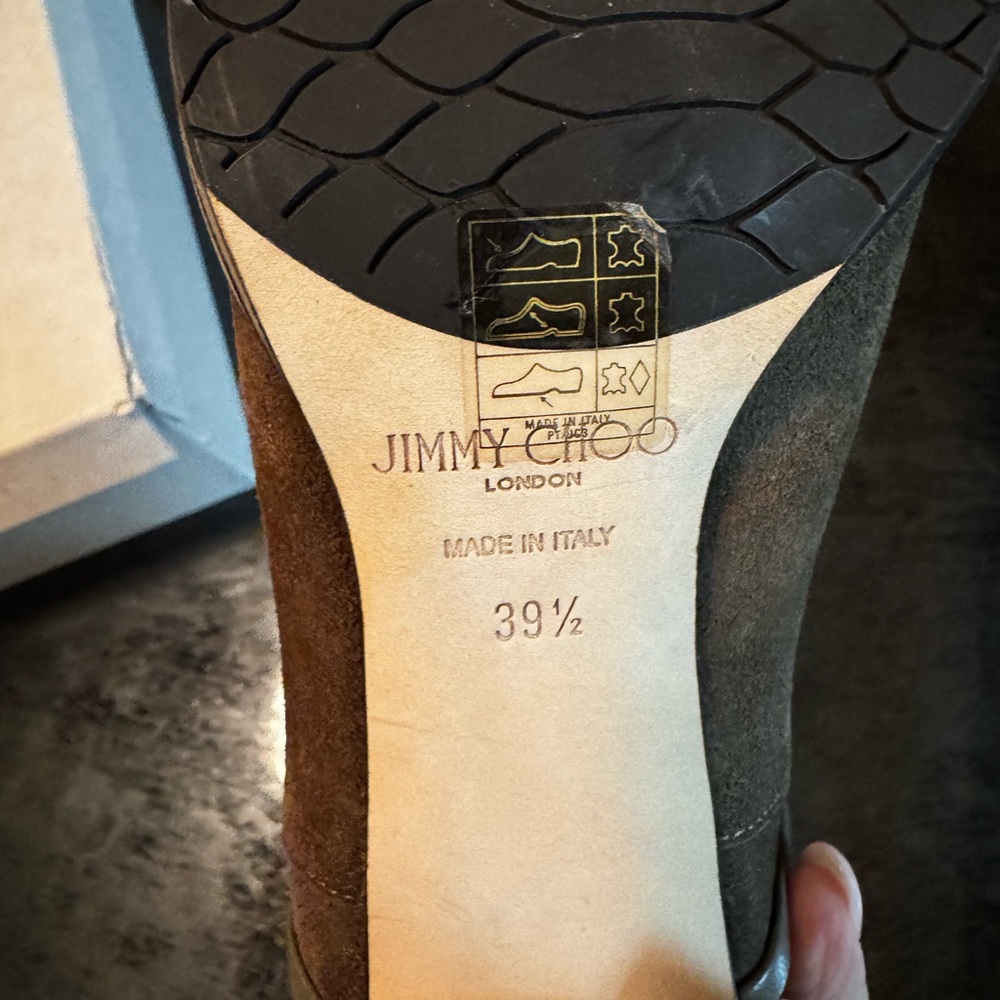 Jimmy Choo Dark Brown Suede Heeled Boots - Picture 9 of 9